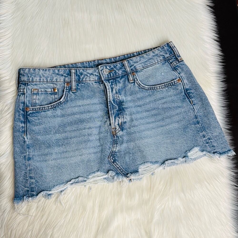 H&M Low Waist Denim Mini Skirt